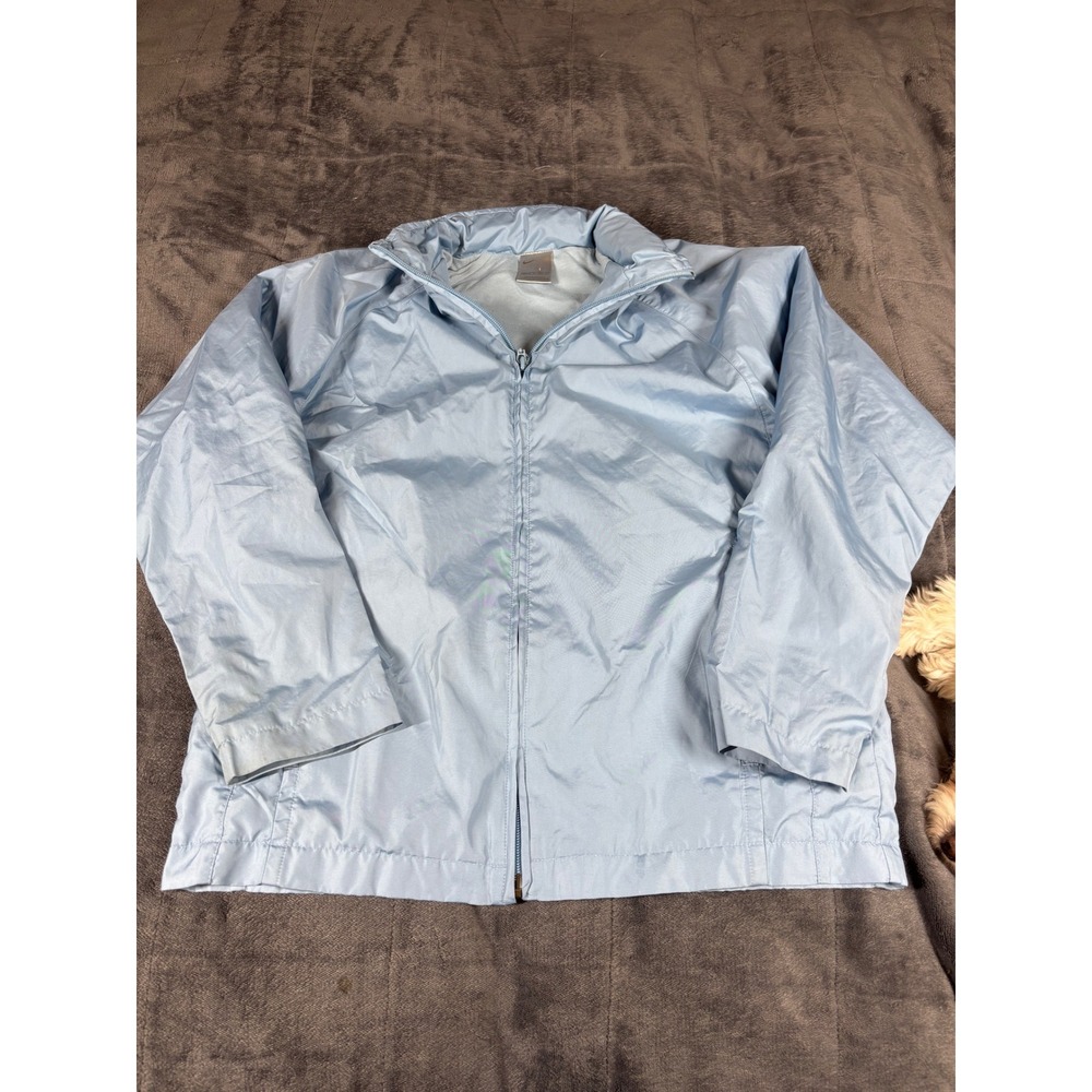 Nike Mens Windbreaker Jacket Light Blue Full Zip Mock Neck XS 6103